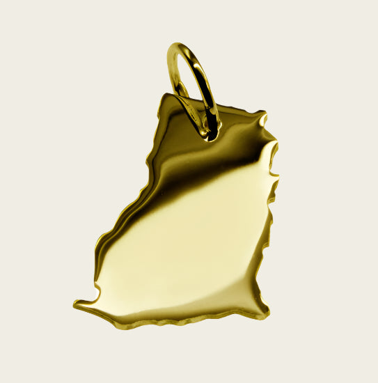 Gouden Landkaart Ghana ketting hanger
