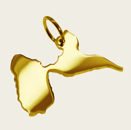 Golden Map Guadeloupe Necklace Pendant