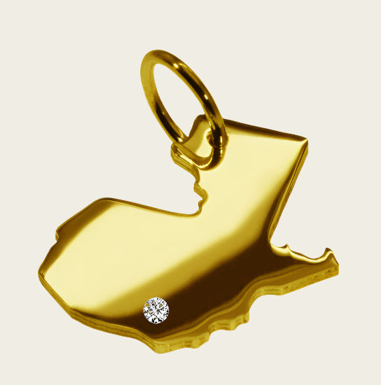 Gouden Landkaart Guatemala ketting hanger
