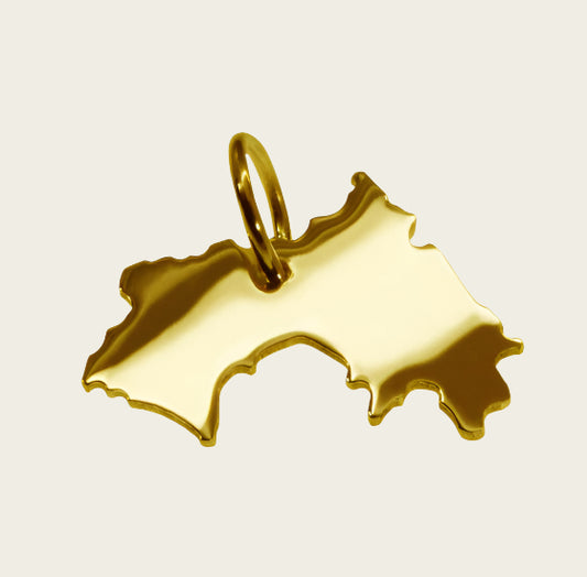 Gouden Landkaart Guinea ketting hanger