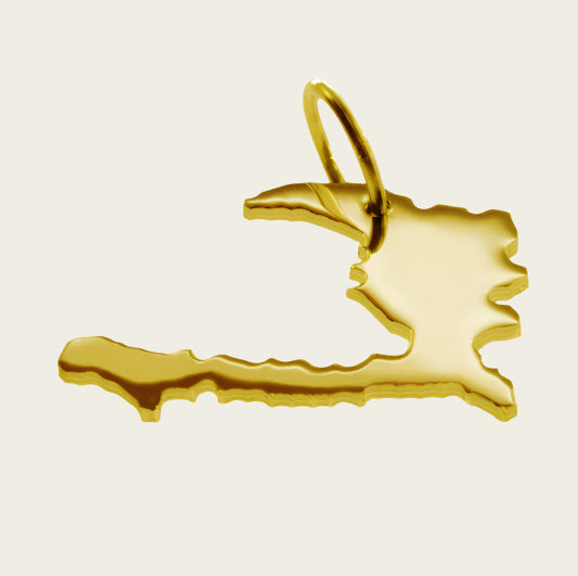 Gouden Landkaart Haïti ketting hanger
