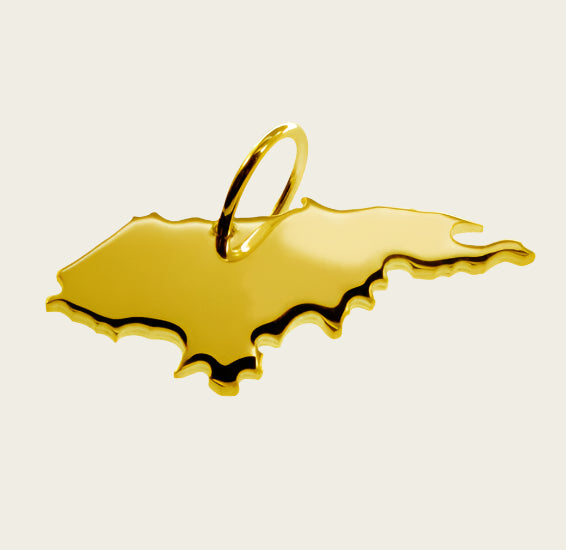 Gouden Landkaart Honduras ketting hanger