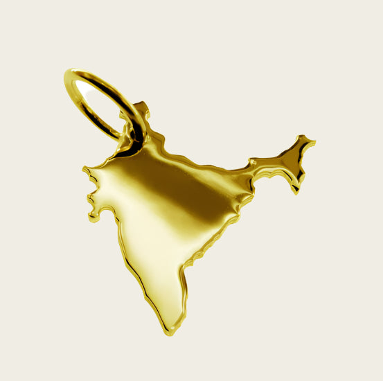 Golden Map of India Necklace Pendant