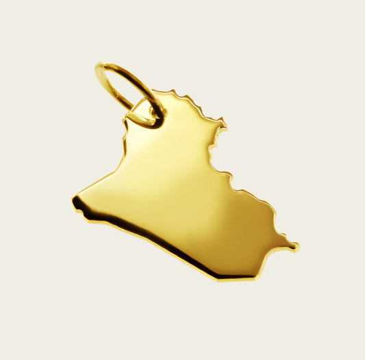 Gouden Landkaart Irak ketting hanger