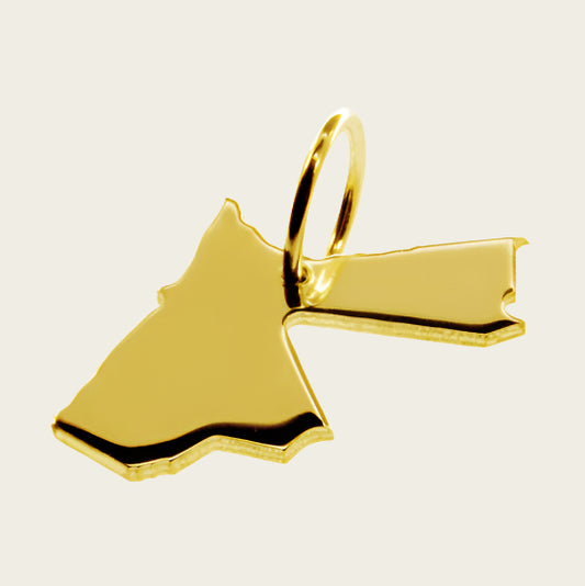 Gouden Landkaart Jordanië ketting hanger