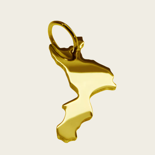 Gouden Landkaart Calabrië ketting hanger