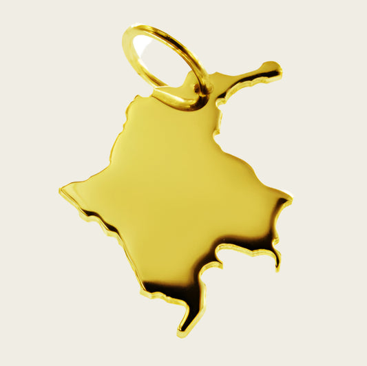 Gouden Landkaart Colombia ketting hanger