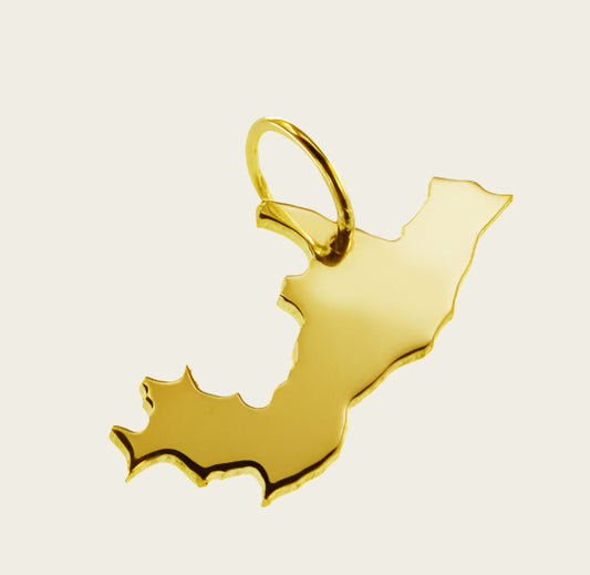 Gouden Landkaart Kongo ketting hanger