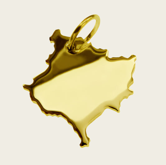 Gouden Landkaart Kosovo ketting hanger