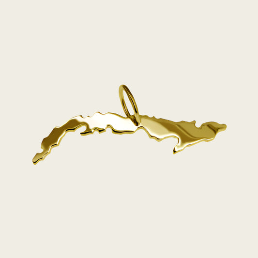 Gouden Landkaart Cuba ketting hanger