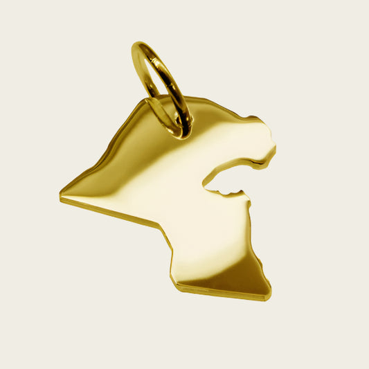 Gouden Landkaart Koeweit ketting hanger