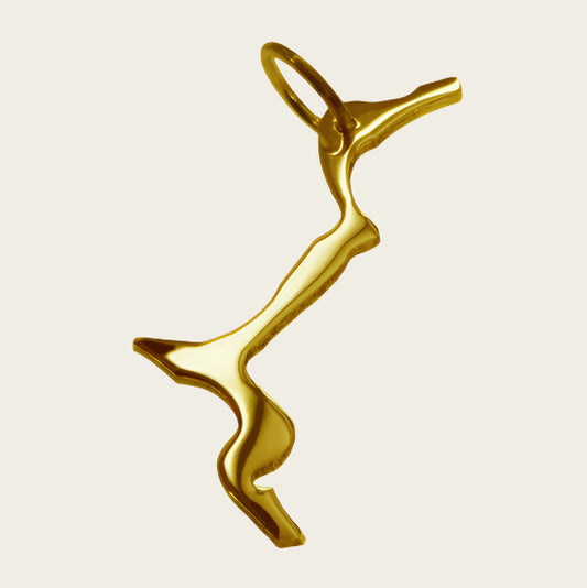 Gouden Landkaart Lago Maggiore ketting hanger