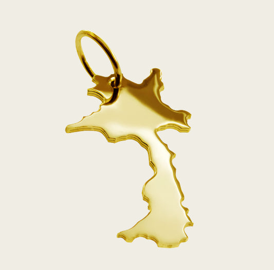 Gouden Landkaart Laos ketting hanger