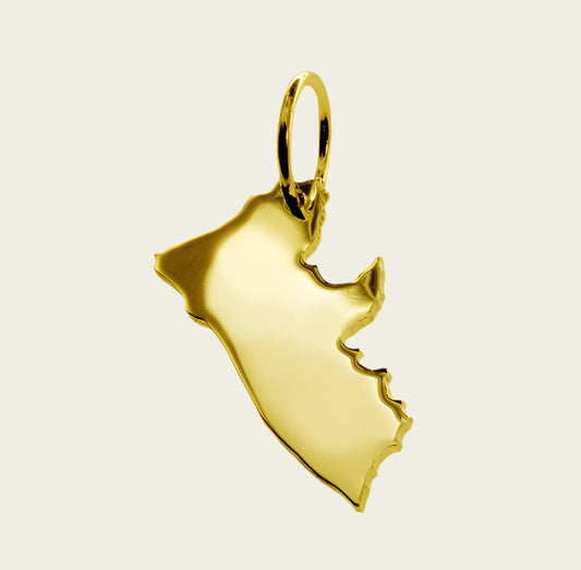 Gouden Landkaart Liberia ketting hanger