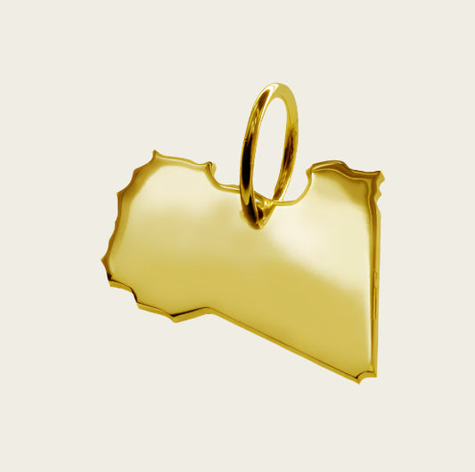 Gouden Landkaart Libië ketting hanger