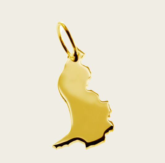 Gouden Landkaart Liechtenstein ketting hanger