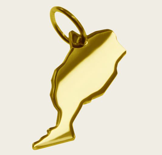 Gouden Landkaart Marokko ketting hanger