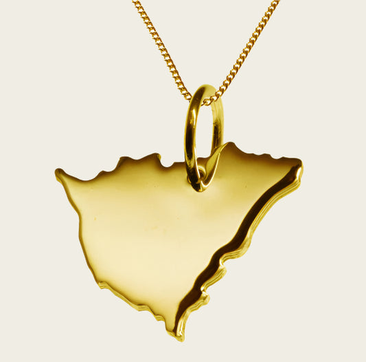 Gouden Landkaart Nicaragua ketting hanger