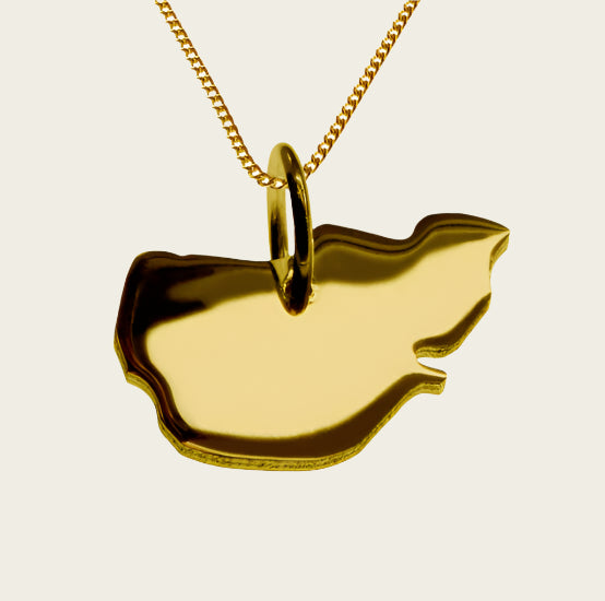 Gouden Landkaart Pellworm ketting hanger