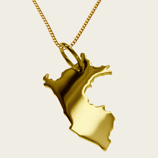 Gouden Landkaart Peru ketting hanger