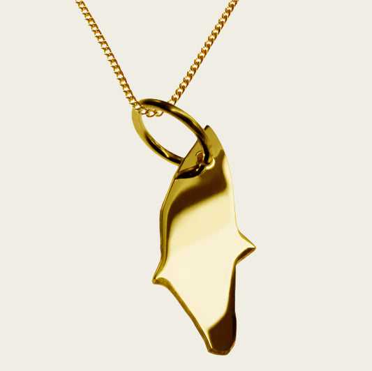 Gouden Landkaart Rhodos ketting hanger