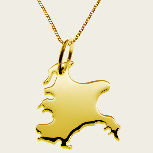 Gouden Landkaart Rügen ketting hanger
