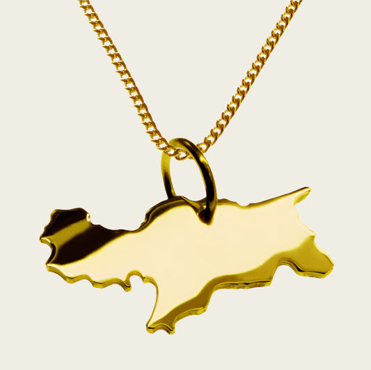 Gouden Landkaart Zuid Tirol ketting hanger