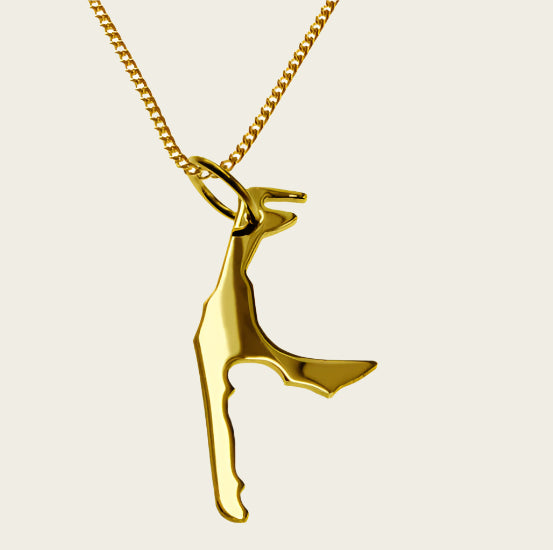 Gouden Landkaart Sylt ketting hanger