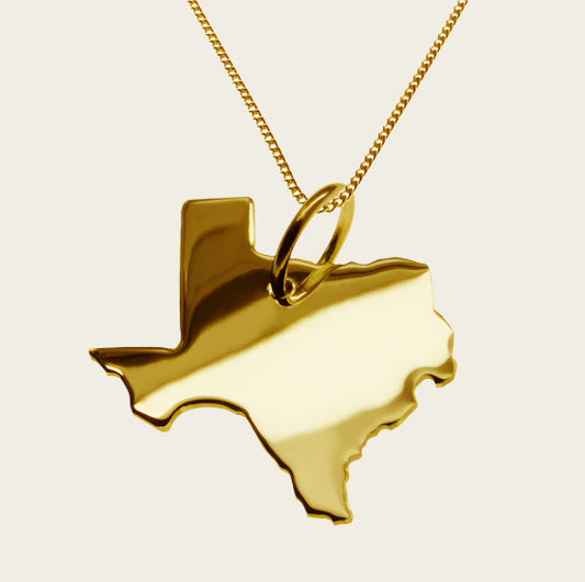 Gouden Landkaart Texas ketting hanger