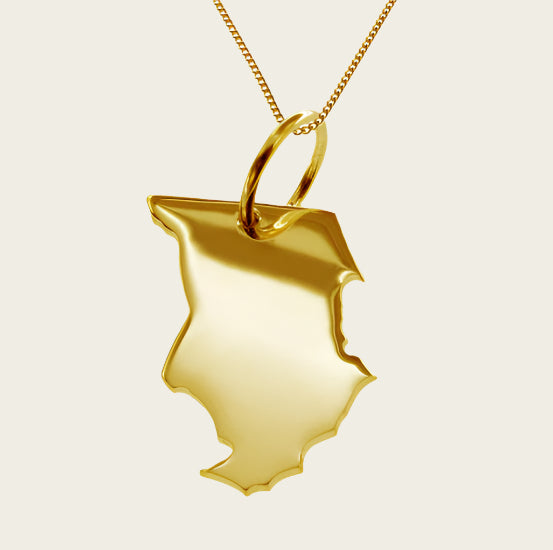 Golden Map Chad Necklace Pendant