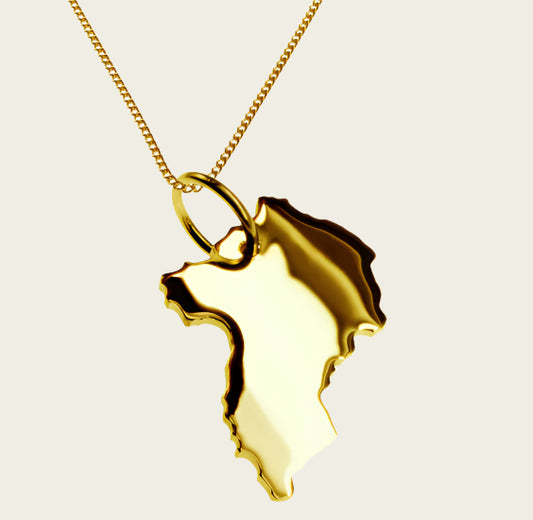 Gouden Landkaart Oeganda ketting hanger