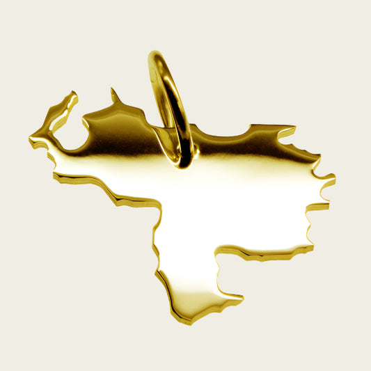Gouden Landkaart Venezuela ketting hanger