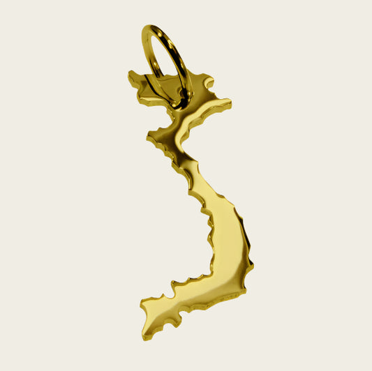Gouden Landkaart Vietnam ketting hanger