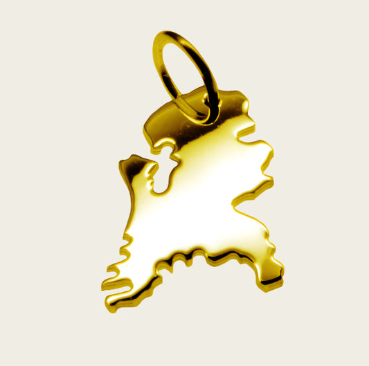 Gouden Landkaart Nederland ketting hanger