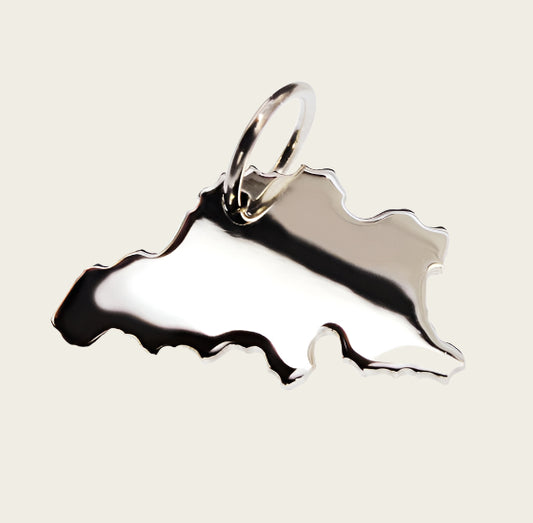 Zilveren Landkaart België ketting hanger