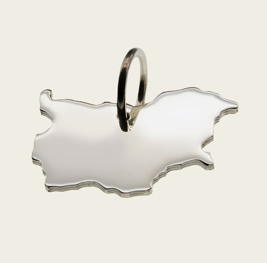 Zilveren Landkaart Bulgarije ketting hanger