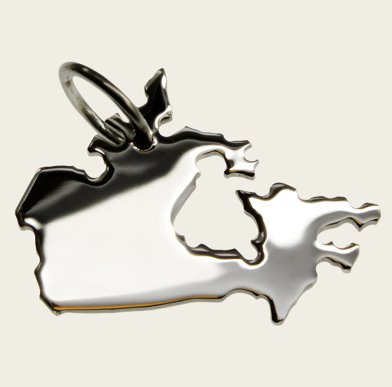 Zilveren Landkaart Canada ketting hanger