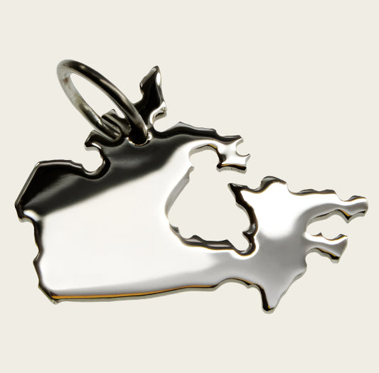 Zilveren Landkaart Canada ketting hanger
