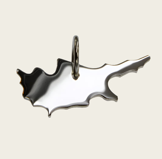 Zilveren Landkaart Cyprus ketting hanger