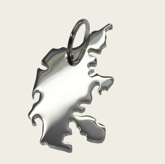 Zilveren Landkaart Denemarken ketting hanger