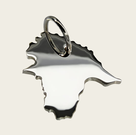 Silver Map Estonia Necklace Pendant