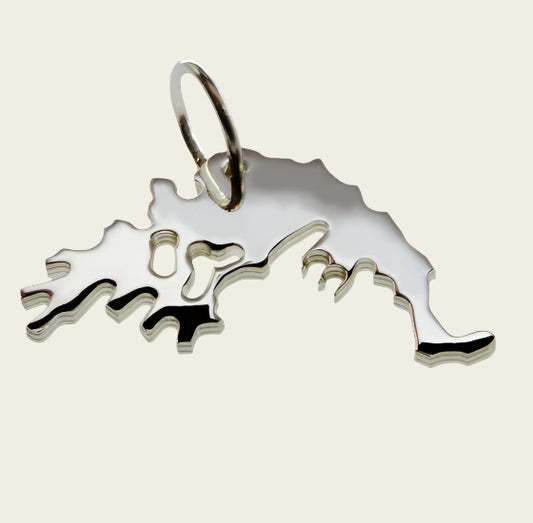 Zilveren Landkaart Griekenland ketting hanger