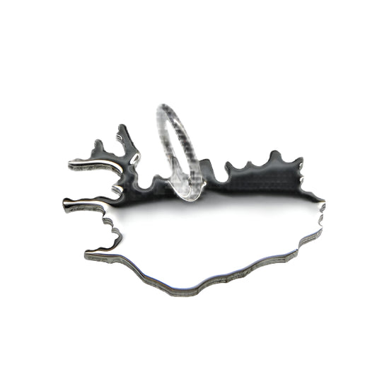 Zilveren Landkaart IJsland ketting hanger