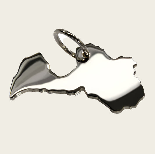 Zilveren Landkaart Letland ketting hanger