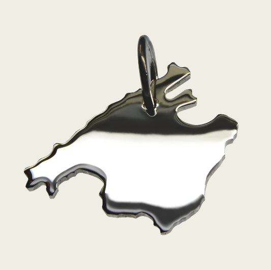 Zilveren Landkaart Mallorca ketting hanger