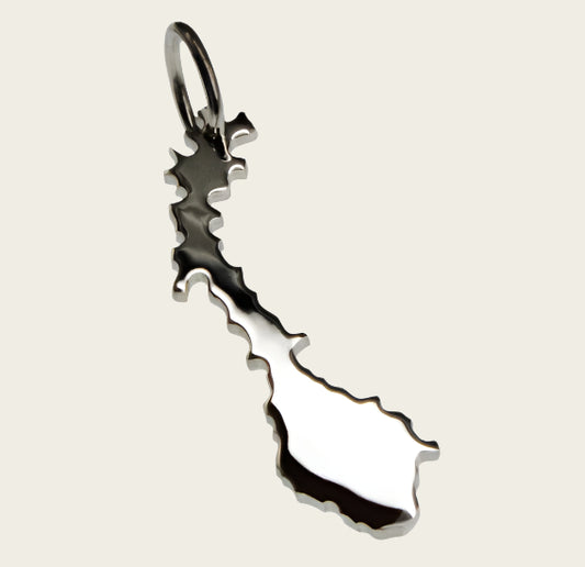Zilveren Landkaart Noorwegen ketting hanger