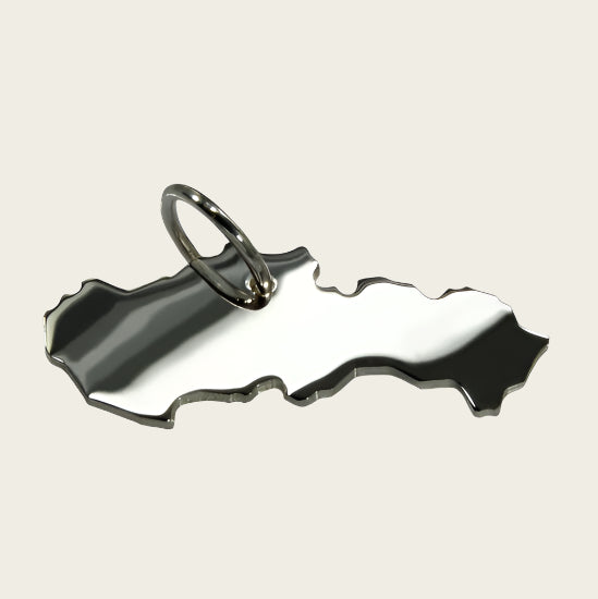 Zilveren Landkaart Slowakije ketting hanger