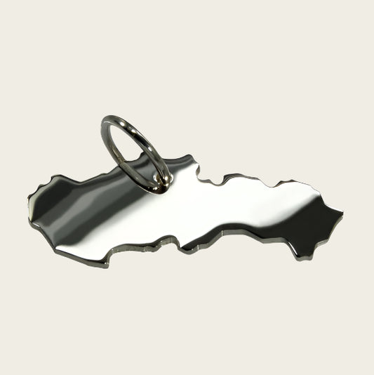 Zilveren Landkaart Slowakije ketting hanger
