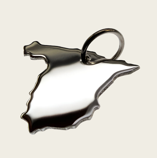 Zilveren Landkaart Spanje ketting hanger