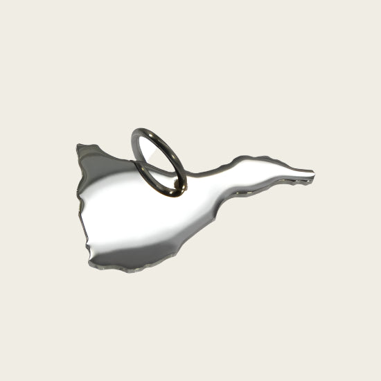 Zilveren Landkaart Tenerife ketting hanger